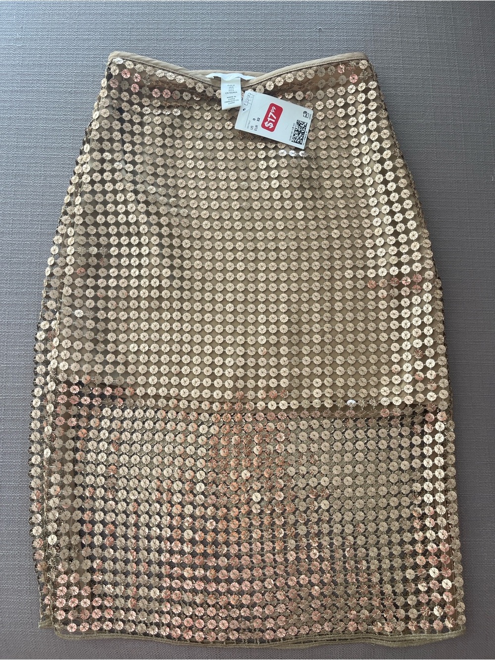 H&M Gold Sequin Pencil Skirt
